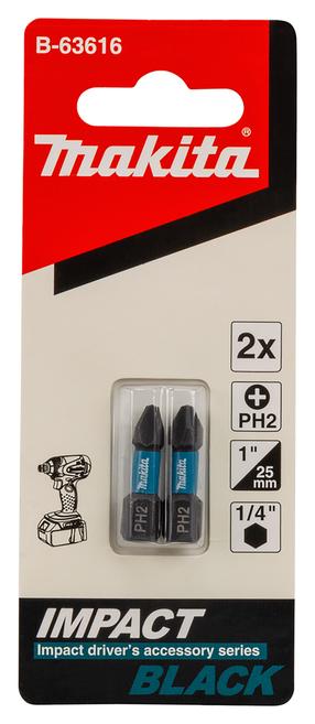 Kruvikeeraja otsikute komplekt Makita B-63616, PH2, 25 mm, 1/4"