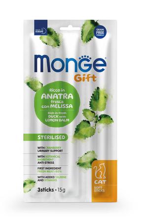 Skanėstas katėms Monge Gift Soft Sticks Sterilised, antiena/vaistinė melisa, 0.015 kg, 3 vnt.