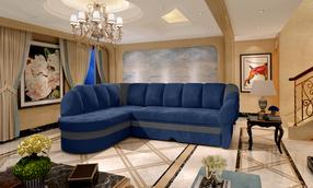 Kampinė sofa Benano Kronos 09, Paros 06, tamsiai mėlyna sp., dešininė, 180 x 250 cm x 85 cm