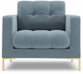 Atpūtas krēsls Cosmopolitan Design Velvet Bali, zelta krās./gaiši zila krās., 96 cm x 87 cm x 75 cm