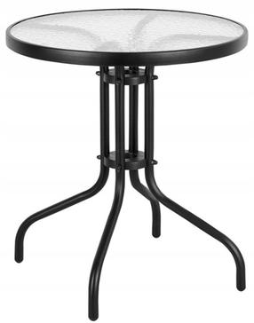 Lauko stalas Bergama, juoda sp., 90 cm x 90 cm x 70 cm