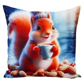 Kalėdinis dekoratyvinės pagalvėlės užvalkalas JCLA-103, mėlyna/raudona, 40 cm x 40 cm