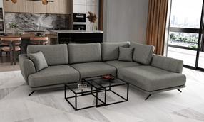 Kampinė sofa Larde Flores 4, pilka sp., dešininė, 191 x 276 cm x 90 cm