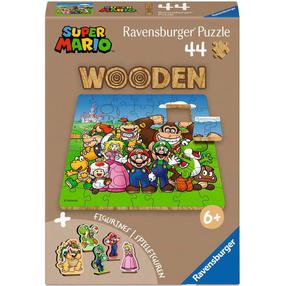 Medinė dėlionė Ravensburger Super Mario 12004086, 19.2 cm x 19.2 cm, 44 vnt., įvairių spalvų