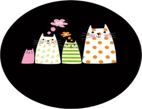 Vonios grindų kilimėlis Foutastic Four Cats 359CHL4731, juoda sp./įvairių spalvų, 120 cm x 120 cm, Ø 120 cm