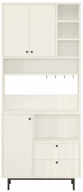 Daugiafunkcinė virtuvės spinta Kalune Design RE6-W, balta sp., 35.5 cm x 88 cm x 205 cm