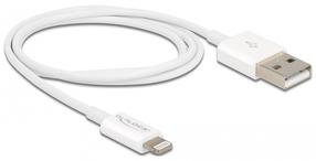 Kabelis Delock 83000 USB 2.0 A male, Lightning 8 pin male, 1 m, balta krās.