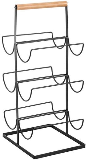 Pudeļu statīvs Laveo Oslo, 20.5 cm x 23 cm x 48.5 cm, tērauds, brūna krās./melna krās.
