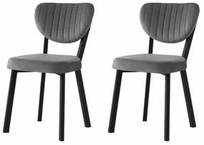 Kėdžių rinkinys Kalune Design Beta 839 V2 974NMB1848, matinė, juoda sp./pilka sp., 57 cm x 46 cm x 86 cm, 2 vnt.