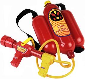 Ugunsdzēsēju rotaļlietas, ūdens pistole ar mugursomu Klein Firemans, sarkana krās./dzeltena krās.