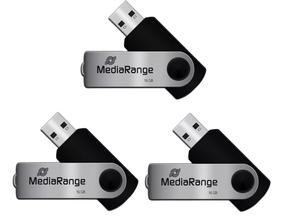 USB mälupulk MediaRange MR910-3, hõbe v./must v., 16 GB