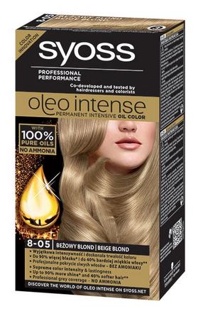 Juuksevärv Syoss Oleo Intense, beige blonde v., Beige Blonde 8-05, 50 ml