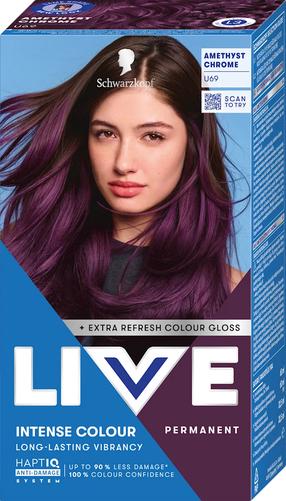 Matu krāsa Schwarzkopf Live, amethyst chrome krās., U69