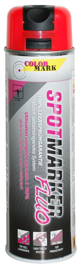 Aerozoliniai dažai Motip Colormark Colormark Spotmarker Fluo, žymėjimui, raudona sp., 0.5 l