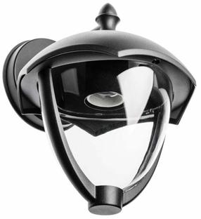 Āra sienas lampa GTV Grande, 60W, E27, IP54, melna krās., 20 cm x 24.8 cm