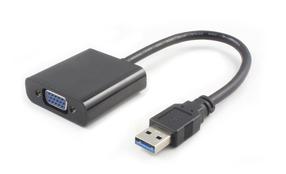 Adapteris MicroConnect USB3.0VGA USB 3.0, VGA, melna krās.