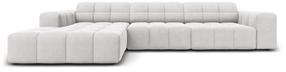 Kampinė sofa Micadoni Home Jennifer Velvet, šviesiai pilka sp., kairinė, 284 x 166 cm x 70 cm