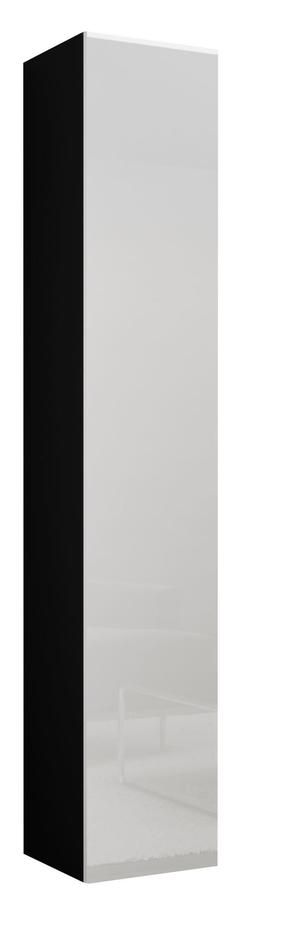 Sieninė lentyna Cama Meble Vigo 180, balta/juoda, 40 cm x 30 cm x 180 cm