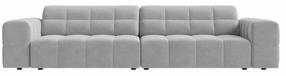 Dīvāns Cosmopolitan Design Chicago Velvet Bluvel 03, sudraba krās., 102 x 252 cm x 78 cm