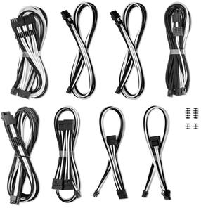 Juhe Cablemod C-Series Pro ModMesh Sleeved 12V-2x6 12VHPWR Dual StealthSense Cable Kit, valge v./must v.