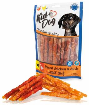 Skanėstas šunims Kiddog Premium Carrot Stick, vištiena/antiena, 0.25 kg