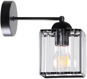 Lampa sienas Candellux Lighting Glassia, E27, 1 x 40 W, caurspīdīga krās. / melna krās.