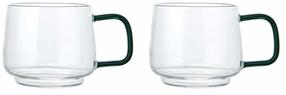 Dvigubo stiklo stiklinių rinkinys La Cafetiere 5057, skaidri sp./žalia sp., 0.275 l
