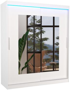 Spinta ADRK Rosette LED, balta sp., 58 cm x 180 cm x 215 cm, su veidrodžiu