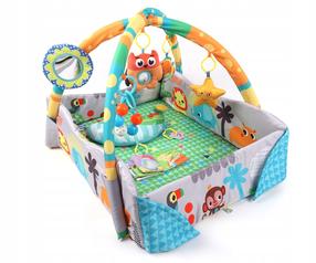 Aktivitāšu paklājiņš Milly Mally Tiny Mini 4in1, 115 cm x 98 cm, daudzkrāsaina