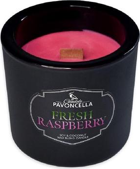 Свеча, ароматическая Pavoncella Fresh Raspberry, 50 час, 170 г, черный цв.