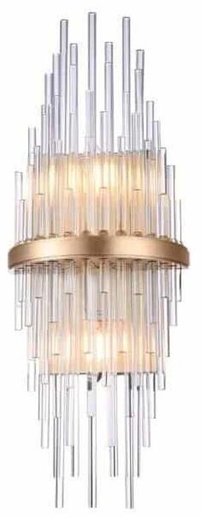 Lampa sienas Cosmo Light Reykjavik W02073CP, E14, 2 x 40 W, caurspīdīga krās./šampanieša krās. / šampanieša krās.