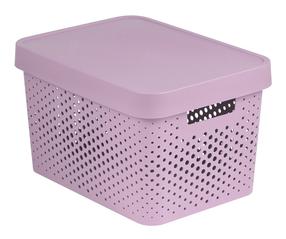 Uzglabāšanas kaste ar vāku, paredzēts uzglabāšanai Curver Infinity Dots, 17 l, rozā krās., 35.8 x 26.8 x 22 cm
