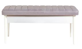 Prieškambario suoliukas Kalune Design Vina 0701-1, balta sp./pilka sp., 110 cm x 40 cm x 51 cm