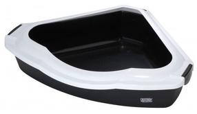 Kačių tualetas su rėmu Europet Bernina Canto M Black, balta sp./juoda sp., atviras, 56 cm x 38 cm x 14 cm