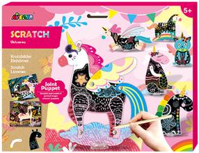 Skrāpēšanas komplekts Russell Scratch Unicorns, daudzkrāsaina