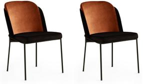 Kėdžių rinkinys Kalune Design DR 147 V2 974NMB1715, matinė, juoda sp./vario sp., 55 cm x 54 cm x 86 cm, 2 vnt.