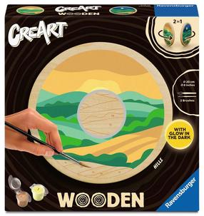 Glezna pēc numuriem Ravensburger CreArt Wooden Hills, dzeltena krās./zaļa krās.