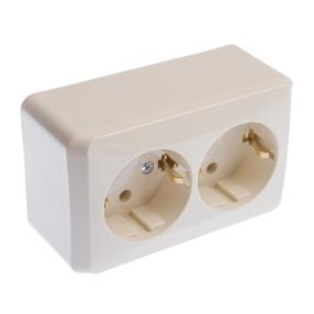 Dubultā kontaktligzda Schneider Electric Prima WDE001148, Iezemēta rozete, bēša krās.