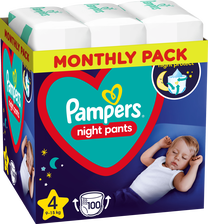 Sauskelnės nakčiai Pampers Night Pants, 4 dydis, 9 - 15 kg, 100 vnt.