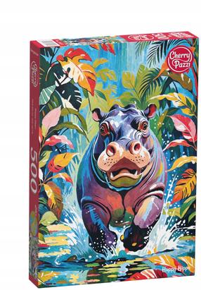 Dėlionė CherryPazzi Happy Hippo, 50 cm x 34.5 cm, 500 vnt., įvairių spalvų