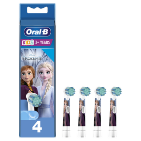 Elektrinio dantų šepetėlio galvutė Oral-B EB10-4 Frozen II, balta sp./violetinė sp., 4 vnt.