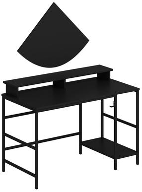 Kompiuterio stalas Kalune Design Greta 506MNR3347, 120 cm x 60 cm, 74 cm, juoda sp.