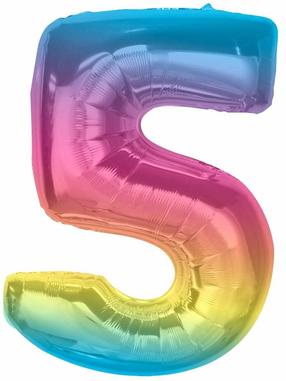 Folijas balons cipars GoDan Smart Nr.5, daudzkrāsains