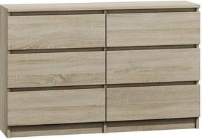 Komoda Malwa M6, ąžuolo, 120 cm x 30 cm x 77 cm