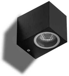 Sieninis lauko šviestuvas AZzardo Rimini Square, 35W, GU10, IP54, juoda sp., 6.5 cm x 9 cm