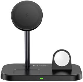 Bezvadu lādētājs Tech-Protect A22 3-in-1, USB-C female/3 x Qi Wireless, melna krās., 15 W