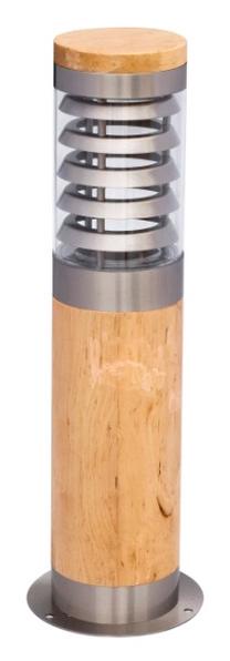 Pastatomas lauko šviestuvas Vagner SDH WD714-450, 40W, E27, IP44, ruda sp./nerūdijančiojo plieno sp., 10 cm x 45 cm