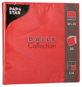 Popierinės servetėlės Pap Star Daily Collection, 32 cm x 32 cm, raudona sp., 20 vnt.