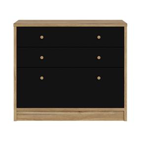 Комод Forte Baderna, дубовый цв./черный цв., 77.6 см x 89.8 см x 41.5 см