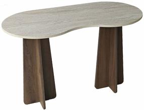 Rašomasis stalas Kalune Design Infini, 60 cm x 120 cm, 75 cm, riešuto sp./travertine sp.